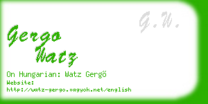 gergo watz business card